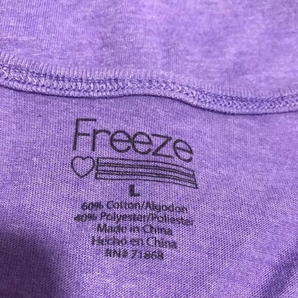 Freeze Jrs Purple Floral Tropical "NYC" Sleeveless Workout Yoga Tank Top - Sz L - Picture 3 of 6